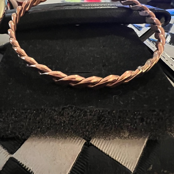 Twisted Rope Metal Copper Bangle - Picture 2 of 2